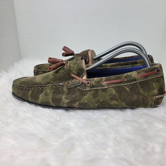 Ted Baker Brently Men's Loafer Size 9 Driving Tassel Loafer Camo Suede Shoes - Picture 3 of 10